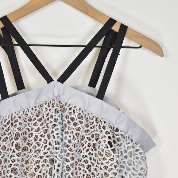 Self-Portrait Lace & Ribbon Tiered Dress, size 4, NWT - Picture 6 of 13